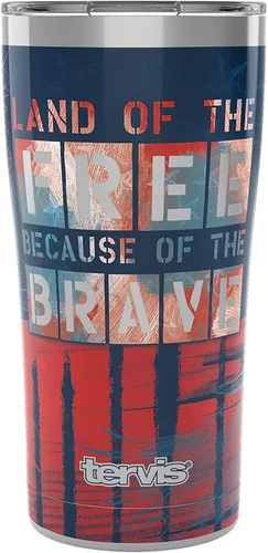 Miniatura 11 de Tervis Vaso aislado de doble pared Home of the Free Because of the Brave Eagle fabricado en Estados Unidos mantiene las bebidas frías y calientes