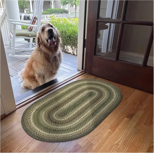 Miniatura 155 de Homespice Alfombras de Área Ovaladas Trenzadas de Yute Denim Azul de 8x10 pies para Sala de Estar, Dormitorio y Comedor. Apto para Mascotas. Estilos
