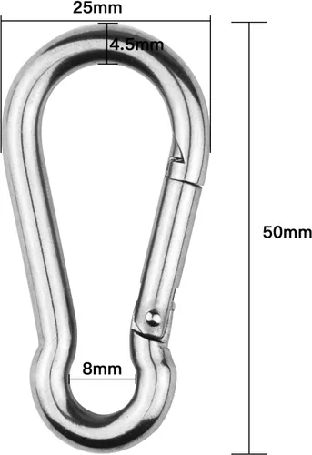 Miniatura 3 de 6 almohadillas de acero inoxidable de 1.8 pulgadas Ganchos en U para placa de ojo + 6 ganchos de acero inoxidable, lazo de grapas de hardware