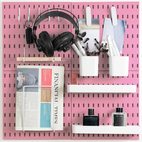 Miniatura 9 de MULSAME Kit combinado de tablero de clavijas, juego de almacenamiento montado en la pared con 4 tableros de clavijas y 14 accesorios para colgar