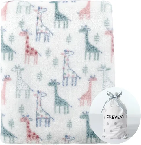 CREVENT Manta de Felpa Sedosa y Linda para Bebé Niñas & Niños, Recién Nacidos, Bebés, Cuna, Cochecito, Silla de Paseo, Regalo Adecuado para Todas