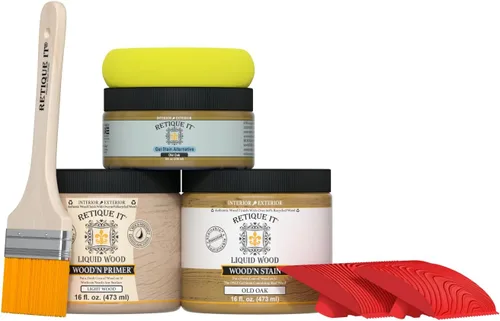 Miniatura 50 de Retique It Kit multiusos con acabado de madera - GO Beyond de madera falsa con imprimación a base de madera líquida pintable y tinte de gel - 60