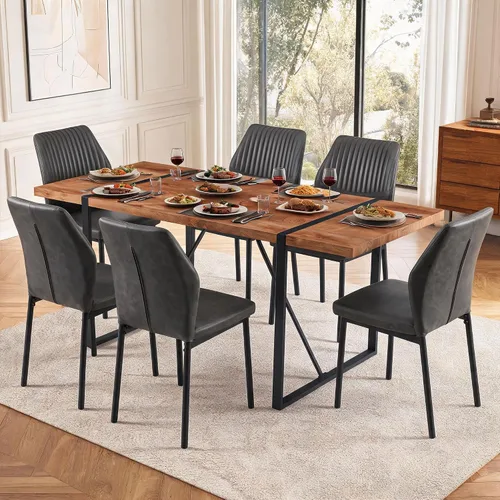 Miniatura 24 de Juego de mesa de comedor redonda de 37 pulgadas para 4, juego de café pequeño moderno de mediados de siglo para comedor, cocina y apartamento