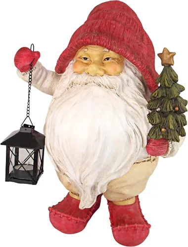 Miniatura 4 de Design Toscano Iluminando el camino de Papá Noel Whitey la estatua de gnomo navideño