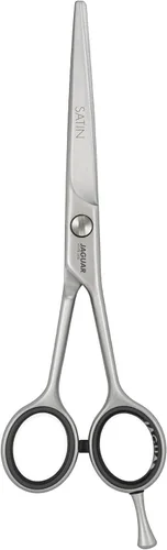 Jaguar Shears White Line Satin - Tijeras profesionales de acero para cortar y recortar el cabello de 6.0 pulgadas para estilistas de salón,