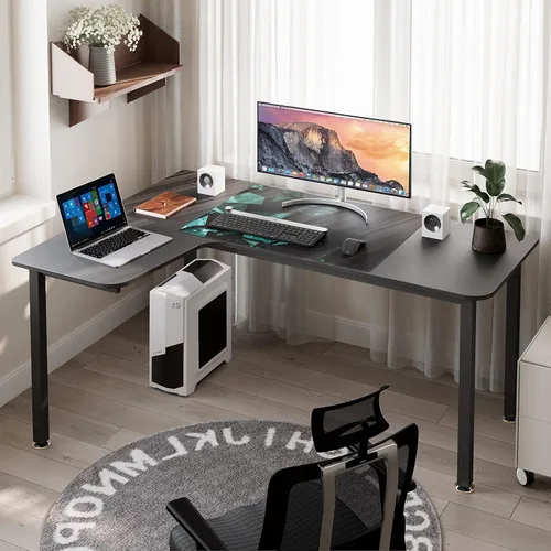 L Desk Eureka Escritorio ergonómico de 60 pulgadas, escritorio de oficina, escritorio para juegos en casa, en forma de L, ordenador de escritorio