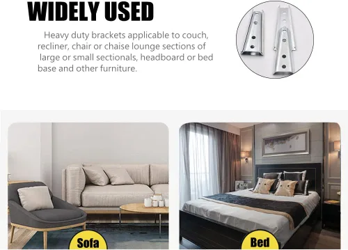 Miniatura 7 de Pestillo para sofá, piezas de repuesto para cama, accesorios de hardware cónico entrelazados de alta resistencia, conector de muebles para sofá