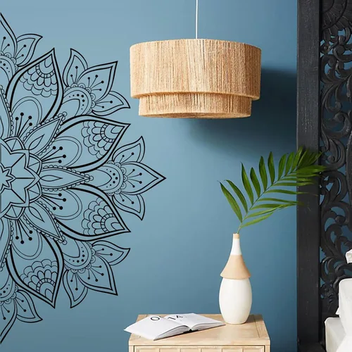 Miniatura 2 de Mandala Cabecero principal dormitorio bohemio bohemio flor pared calcomanía de vinilo adhesivo Yoga Studio Namaste adornos arte