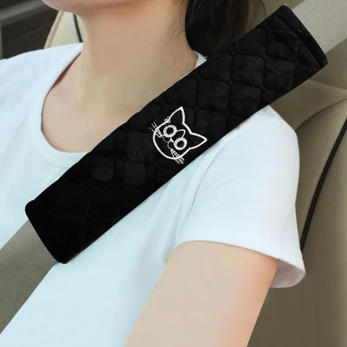 Miniatura 10 de Amooca Fundas Suaves para Cinturón de Seguridad del Automóvil Almohadillas de Hombro para Cinturón de Seguridad 2 PCS Ajuste Universal para Todos A