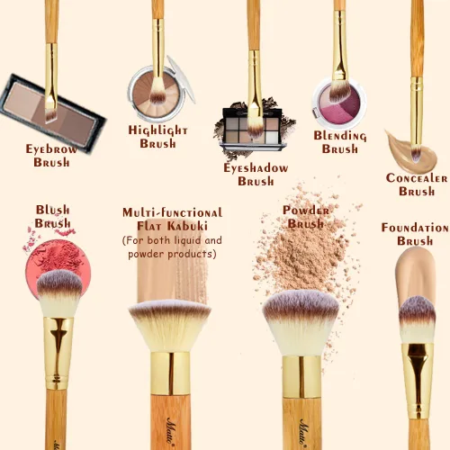 Miniatura 2 de Matto Juego de brochas de maquillaje de 9 piezas con bolsa de maquillaje de viaje