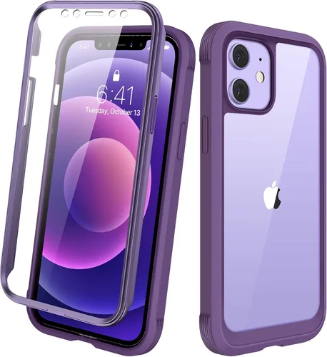 Miniatura 149 de Diaclara - Funda compatible con iPhone 11, carcasa resistente de cuerpo completo con protector de pantalla integrado sensible al tacto y Transparente