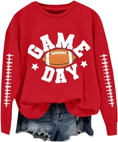 Miniatura 14 de Women's Oversized Sweatshirt, Long Sleeve Sweatshirts Crewneck Printed Pullover Tops, S-3XL