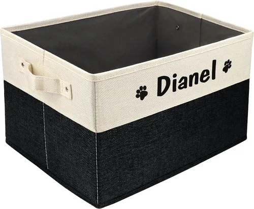 Miniatura 30 de PET ARTIST - Cesta plegable de almacenamiento de juguetes con nombre personalizado de la mascota - Organizador de caja rectangular para juguetes