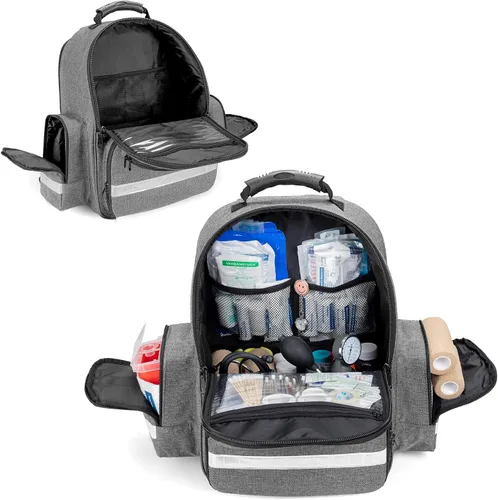 Miniatura 3 de Trunab Bolsa de primeros auxilios para trauma, mochila vacía, kits de emergencia médica, paquete de bolsa de salto para emergencias médicas, EMS
