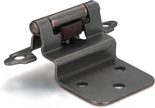 Miniatura 16 de 4 Pack (2 Pares) Bisagras de cierre automático de latón antiguo para puerta de gabinete de cocina, 1/2" de superposición (variable) Bisagras