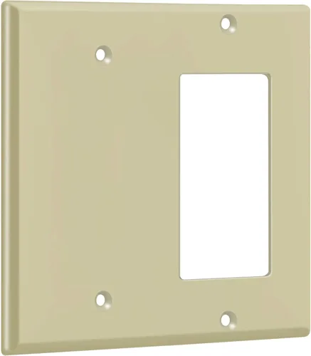 Miniatura 8 de ENERLITES - Placa de pared combinada para interruptor de vaivén decorativo/toma de corriente en blanco, tamaño estándar, cubierta de interruptor