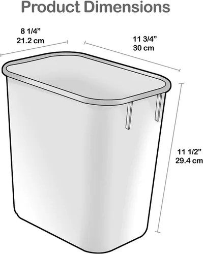 Miniatura 9 de Acrimet Papelera para escritorio, 3.25 galones, 13 cuartos de galón, 12 litros, basurero (plástico) (color negro) (juego de 4)