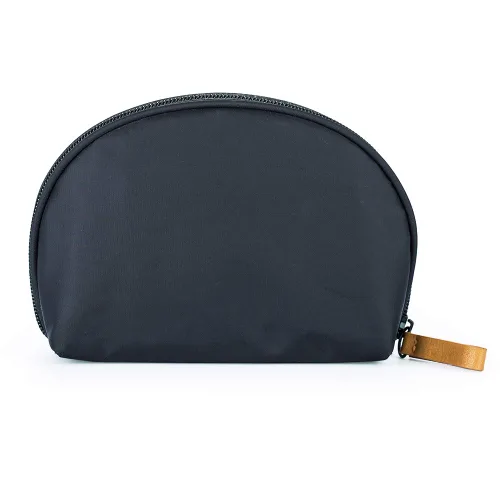 Miniatura 7 de Bolsa de cosméticos media luna Hekyip, neceser de maquillaje para viajes, neceser impermeable portátil para niñas y mujeres, pequeña (TODO NEGRO)