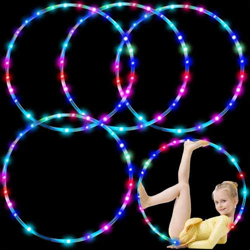 Miniatura 9 de 4Pack LED Hoop Dance Exercise Light Up Hoop for Kids Adults Children, 36in24in Fitness Equipment Weight Loss Auto Color Changing Strobe Glow Light 4