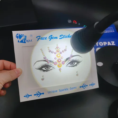 Miniatura 3 de Joyas faciales para mujeres, maquillaje para festivales, gemas faciales autoadhesivas de Halloween, tatuaje temporal fluorescente, joyas corporales