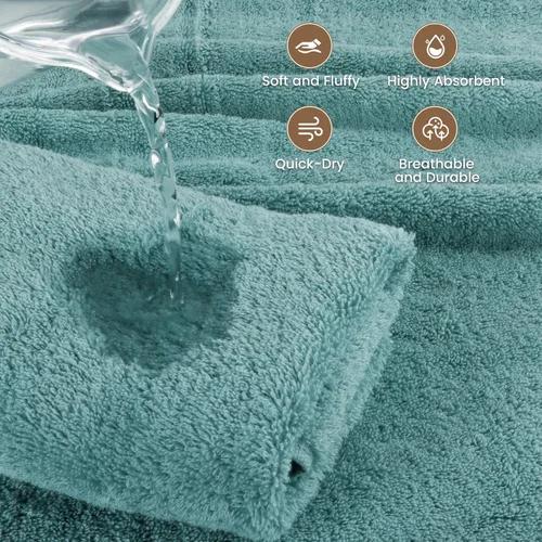 Miniatura 4 de SEMAXE Toalla de baño para baño, toalla 100% algodón con lazo para colgar y etiqueta inteligente, toalla absorbente suave de calidad de hotel y spa
