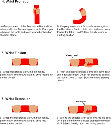 Miniatura 9 de FlintRehab Barras flexibles para terapia física (paquete de 3), barra flexible de terapia de manos, barra de resistencia para codo de golfista