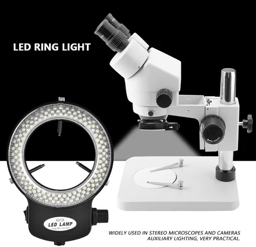 Miniatura 2 de Lámpara de anillo de cámara de microscopio 144 cuentas LED Fuente de luz Brillo Control variable ajustable Iluminación sin sombras