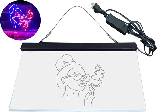 Miniatura 8 de ADVPRO Señal de neón LED de doble color rojo y azul para fumar mujer mala perra cueva cobertizo cueva st6s43-i3869-rb