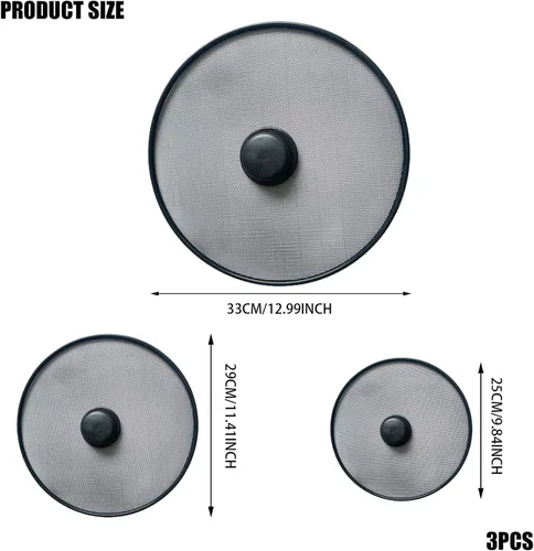 Miniatura 3 de Protector contra salpicaduras de cocina, pantallas de salpicaduras, 3 piezas de protección contra salpicaduras de sartén, pantalla de salpicaduras