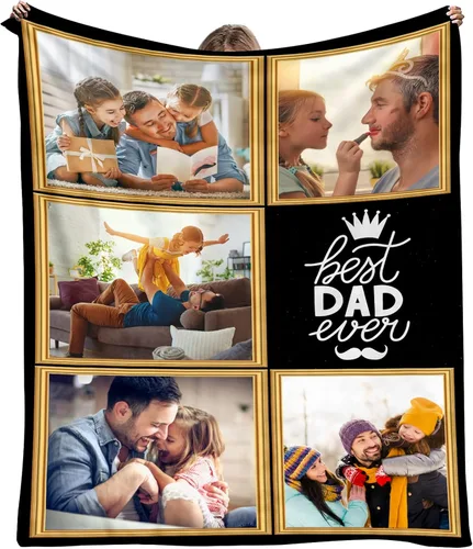 Miniatura 6 de YESCUSTOM Manta personalizada con 10 fotos, manta familiar personalizada para mamá y papá, mantas personalizadas de collage de fotos, mantas