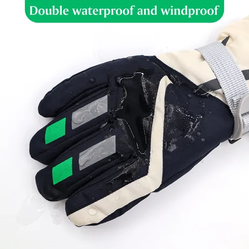 Miniatura 3 de Guantes de invierno para niños, impermeables, guantes de nieve para niños y niñas, guantes cálidos para deportes al aire libre, snowboard, bicicleta