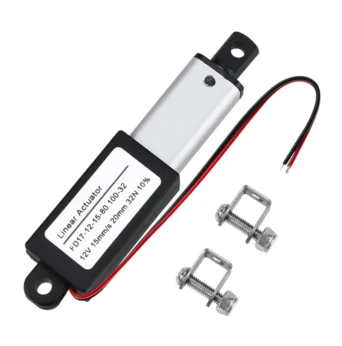 12V Mini Actuador Eléctrico Lineal 0.8" Carrera, 32N/7.2lbs, Velocidad 15mm/s, Actuadores de Movimiento Lineal con Soportes de Montaje, para