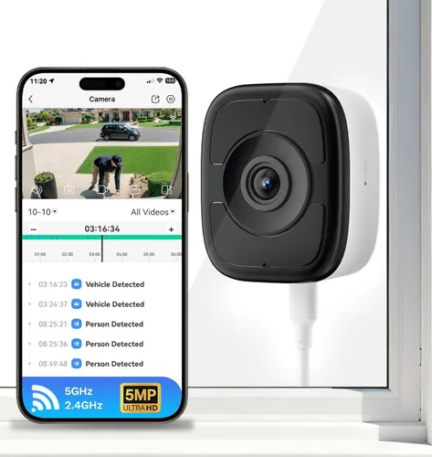 Miniatura 10 de LongPlus Cámara de ventana 4K de 8 MP, cámara Safeview interior con visión nocturna a todo color, detección de vehículos humanos AI, cámara