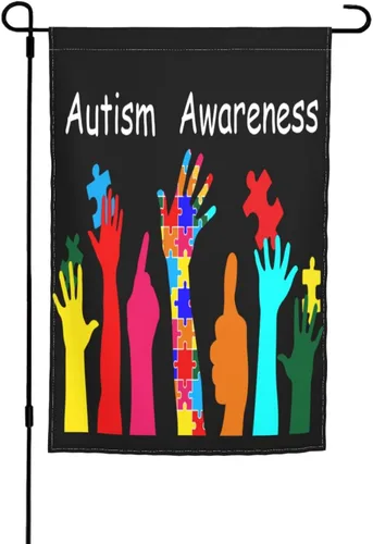 Bandera de jardín de concientización sobre el autismo, para exteriores, 12 x 18 pulgadas, regalos florales, mini banderas de casa de campo de doble