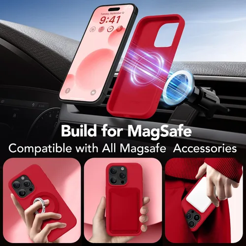 Miniatura 73 de GONEZ Funda de silicona para iPhone 15 Pro Max, compatible con Magsafe, protector de cámara + protector de pantalla, forro de microfibra suave