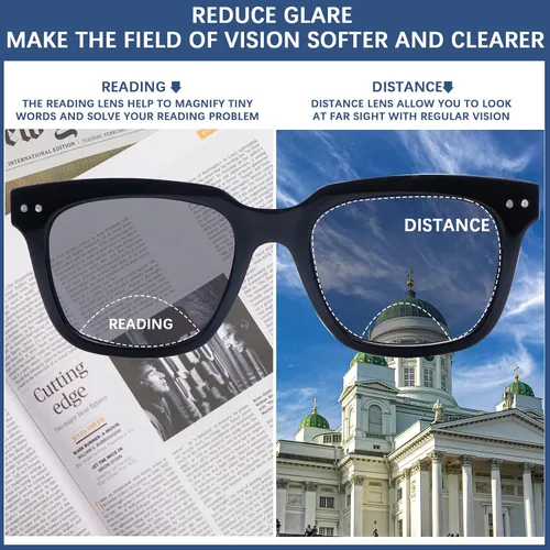 Miniatura 6 de Anteojos de lectura bifocales, lentes de sol para mujeres y hombres, protección UV400, lectores de sol, bisagras de resorte, marco retro