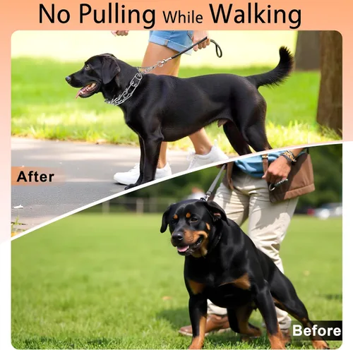 Miniatura 5 de DEYACE Collar de entrenamiento para perros de acero inoxidable, hebilla de liberación rápida, collar ajustable para perros pequeños, circunferencia