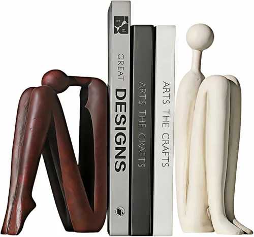 Miniatura 8 de Sujetalibros, Sujetalibros de Resina Antideslizantes para Libros Pesados, Sujetalibros para Estantes Decorativos, Decoraciones Creativas