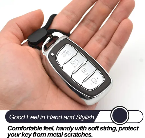 Miniatura 4 de MECHCOS Compatible con Hyundai Elantra Ioniq Sonata Tucson Elantra GT Smart 3 4 Botones Rosa TPU Funda para Llavero Estuche Soporte Remoto Protector