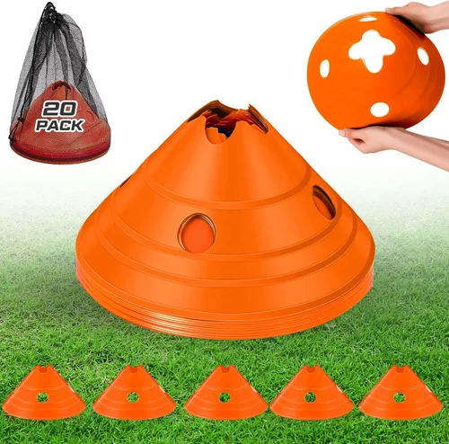 Conos de disco jumbo Conos de fútbol jumbo con bolsa de malla Gran agilidad para entrenamiento de fútbol Deportes para adultos Naranja