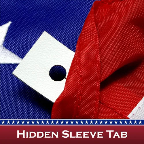 Miniatura 4 de G128 Bandera de Estados Unidos 1 x 1.5 pies Serie ToughWeave manga bordada de poliéster 210D Bandera de país, estrellas bordadas, rayas