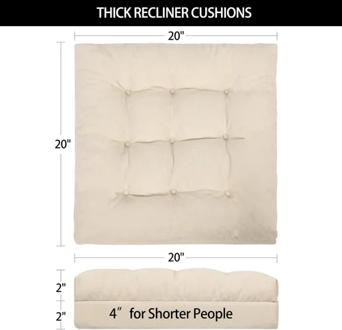 Miniatura 3 de Cojines para Sillón Reclinable para Ancianos, Cojín de Silla Grueso de 20x20x4 Pulgadas para Usuarios de Menor Estatura, Diseño Patentado, Cojines