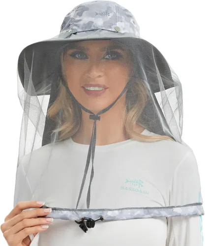 Miniatura 7 de BASSDASH Sombrero de mosquito UPF 50+ con red oculta para la cabeza y solapa para el cuello, para hombres y mujeres, pesca al aire libre