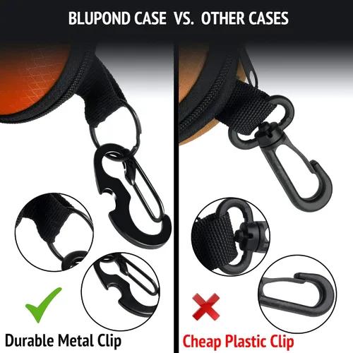 Miniatura 4 de BLUPOND Funda de gafas de sol semiduro de EVA con gancho de metal para colgar clip de cinturón para almacenamiento de gafas de sol