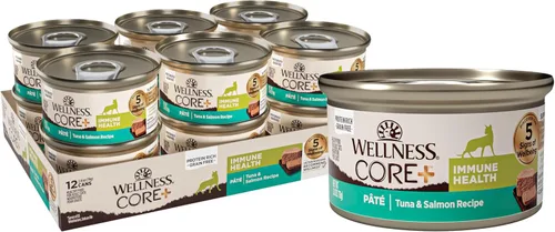 Miniatura 22 de Wellness CORE+ Digestive Health Pate Alimento húmedo enlatado en paté para adultos, natural, rico en proteínas, sin granos, receta de pescado