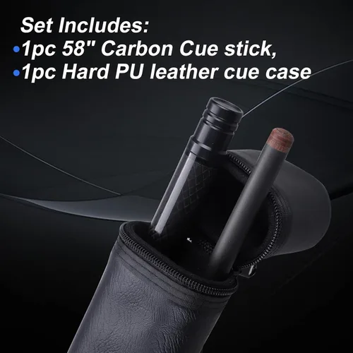 Miniatura 5 de CROWN ME Carbon Fiber Pool Cue Stick 12.8mm Tip Billiard Carbon Fiber cue, 58" Pool Table Sticks, Weight Adjustable Design -18OZ,18.4OZ,19OZ,20OZ