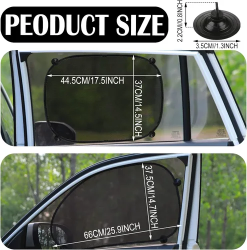 Miniatura 2 de Tallew Paquete de 4 parasoles magnéticos para ventana de coche adhesivo para protección solar para bebé, cubierta lateral de ventana, parasol