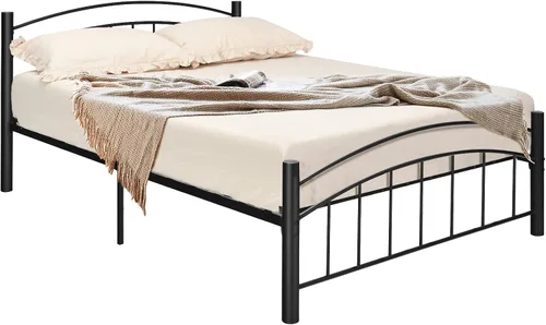 Miniatura 9 de Giantex Base de cama de metal, plataforma moderna con cabecero y estribo, base de colchón con soporte de listones de acero resistente, sin ruido
