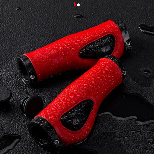 Miniatura 3 de Empuñaduras de bicicleta antideslizantes de silicona cómodas empuñaduras de mano de cuero con manillar Juego de campanas de anillo de bicicleta
