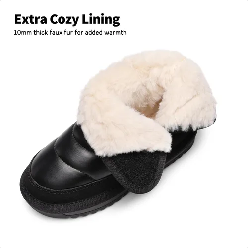 Miniatura 3 de DREAM PAIRS Botas de nieve para niñas y niños, zapatos de tobillo de invierno de 0.394 pulgadas con forro de piel sintética para niños pequeños